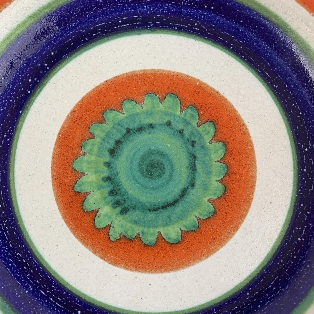 Vtg DeSimone Ceramic Pottery Plates Hand Painted Signed Italy De Simone MCM 60s